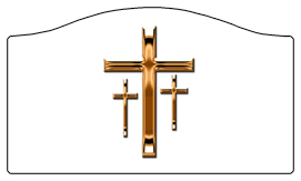 DASHELL-517-CP-WT Copper 3 Crosses White Background
